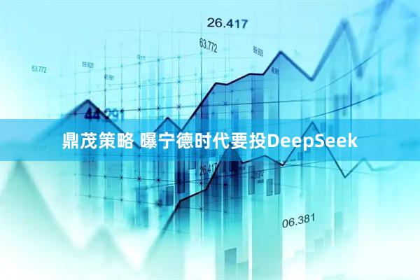 鼎茂策略 曝宁德时代要投DeepSeek